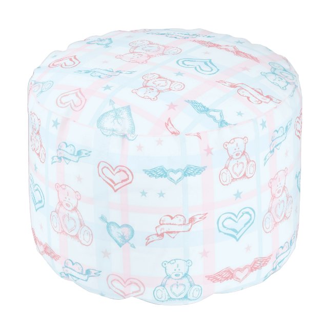 baby pattern with teddy bear pouf (Angled Front)