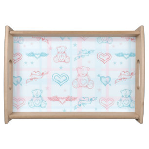 baby pattern with teddy bear serving tray
