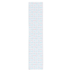 baby pattern with teddy bear short table runner