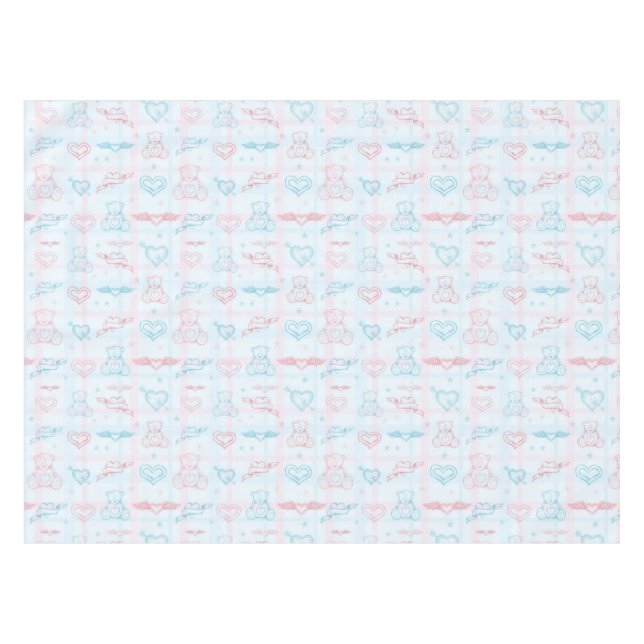 baby pattern with teddy bear tablecloth (Front (Horizontal))