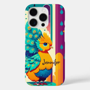 Baby peacock design with custom name iPhone 16 pro case