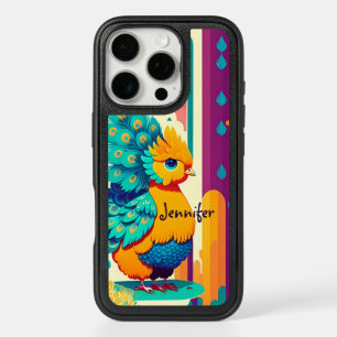 Baby peacock design with custom name iPhone 16 pro case