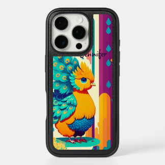 Baby peacock design with custom name iPhone 16 pro case