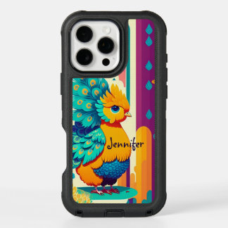Baby peacock design with custom name iPhone 16 pro max case