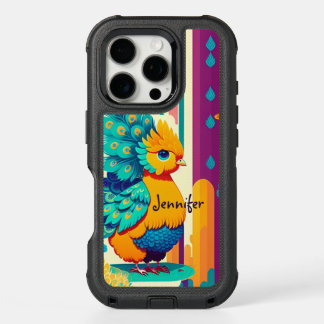 Baby peacock design with custom name iPhone 16 pro case