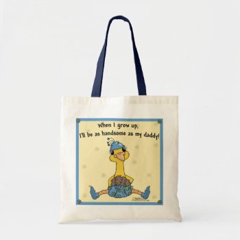 Baby Peacock Handsome As Daddy Tote Bag by creationhrt at Zazzle