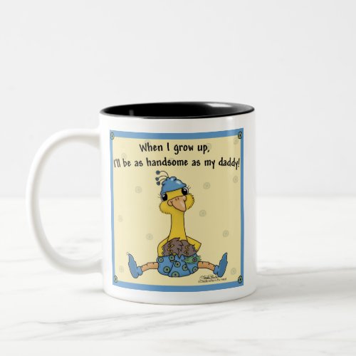 Baby Peacock Handsome as daddy Two_Tone Coffee Mug