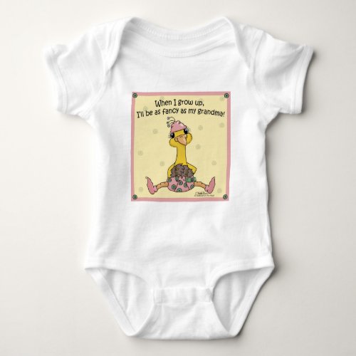 Baby Peahen Fancy as Grandma Baby Bodysuit