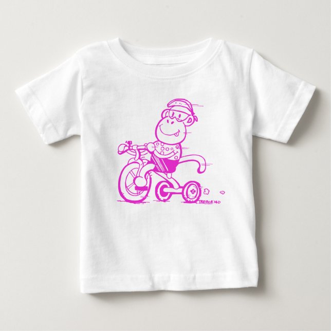 Baby Pedalling Monkey Tricycle Baby T-Shirt (Front)