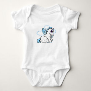 Baby Pegasus with binky - Blue Bodysuit
