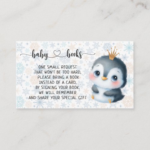 Baby Penguin Baby Shower I Birthday  Enclosure Card