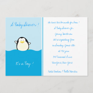 Baby Penguin -Baby Shower Invitations