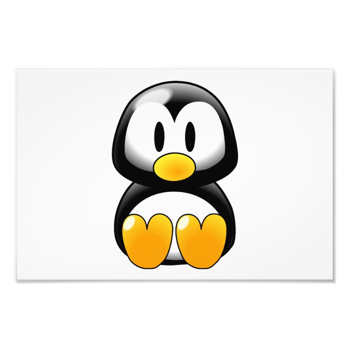 Baby penguin cartoon photo print