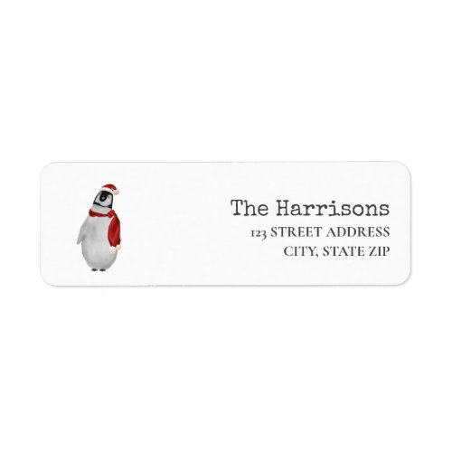 Baby Penguin Christmas Label