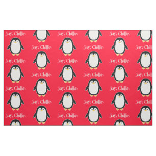 Baby Penguin Custom Color and Text Fabric