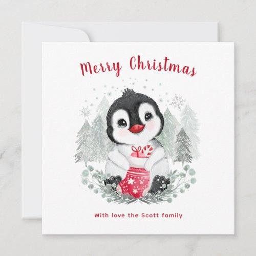 Baby Penguin Cute Christmas card