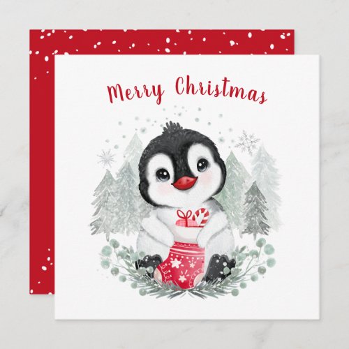 Baby Penguin Cute Christmas card