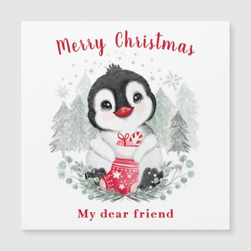 Baby Penguin Cute Magnetic Christmas card