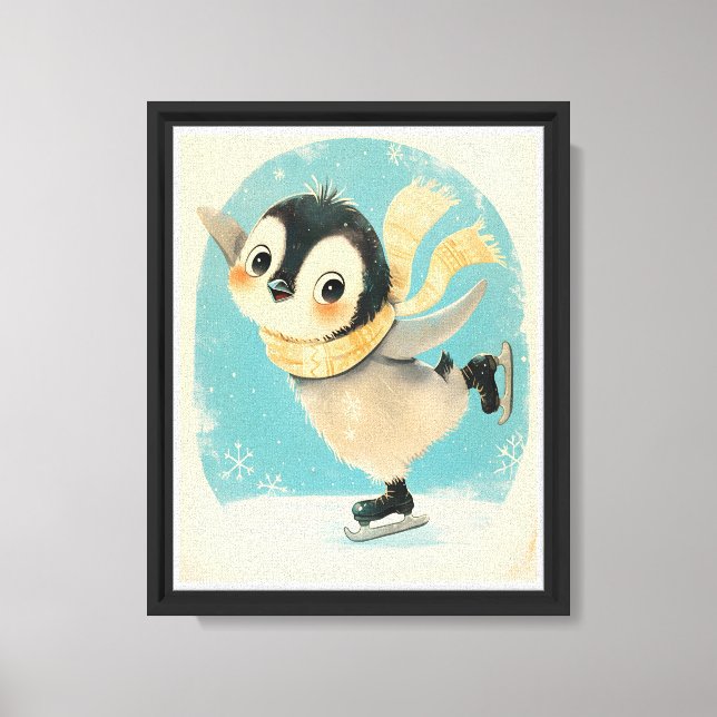 Baby Penguin Cute Wall Art Nursery Canvas Print (Front)