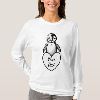 Baby Penguin Heart with Your Custom Message T-Shirt