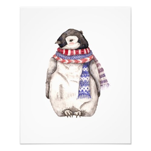 Baby Penguin in Scarf Photo Print