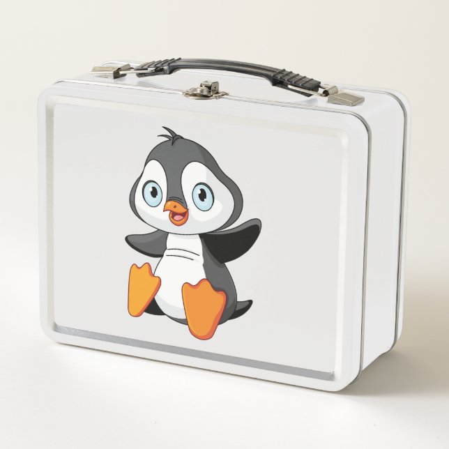 Baby Penguin Metal Lunch Box (Front)