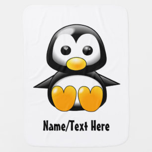 Baby Penguin Name Customize Blanket