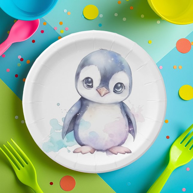 Baby Penguin Paper Plates (Bring Arctic charm to your party with Penguin Paper Plates! 🐧✨ #PartyEssentials #CuteDecor)