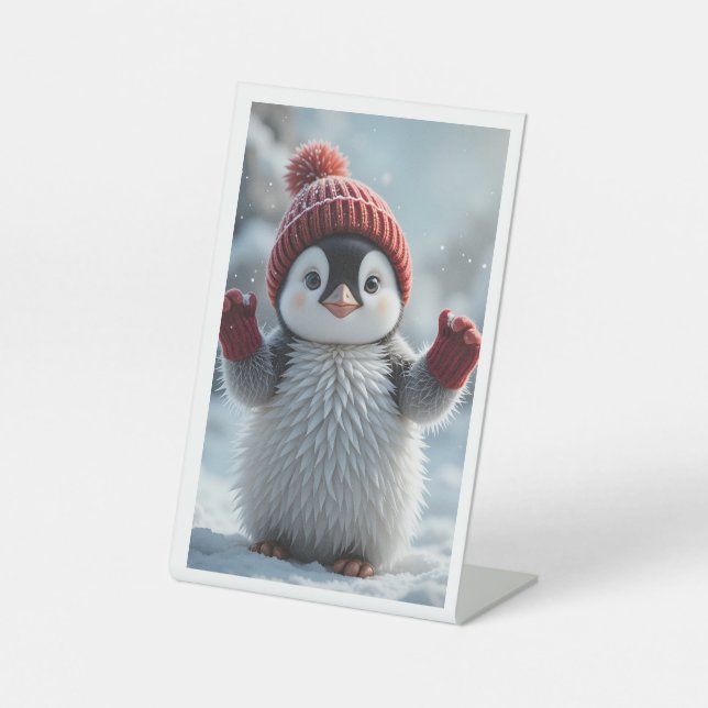 baby penguin pedestal sign (Front)