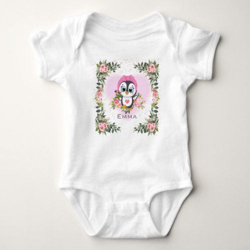 Baby Penguin  Personalized Baby Jersey Bodysuit