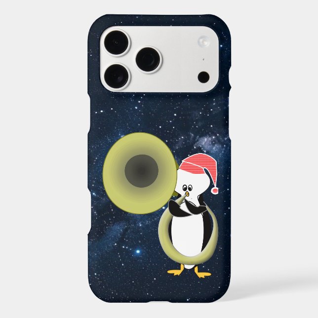 Baby Penguin Playing Tuba iPhone Case (Back)