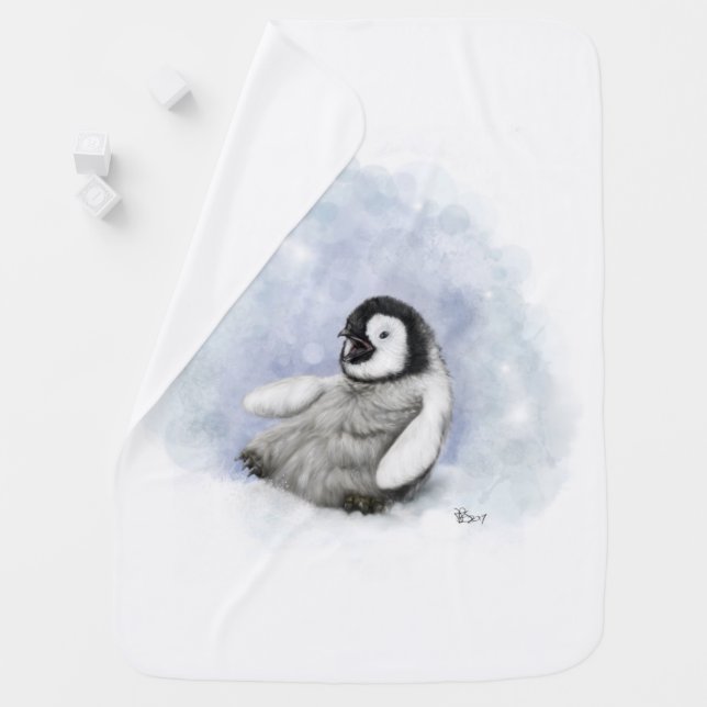 Baby Penguin Slipping Baby Blanket (In Situ)