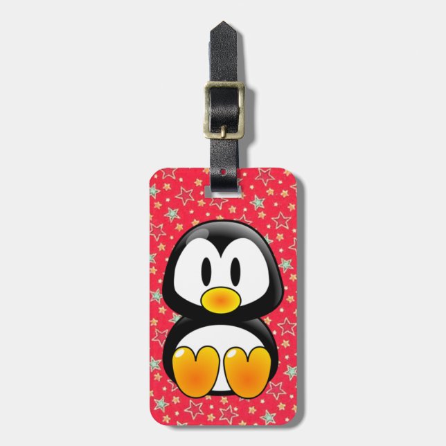 baby penguin tux luggage tag (Front Vertical)