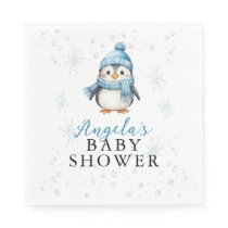 Baby Penguin Winter Baby Shower  Napkins