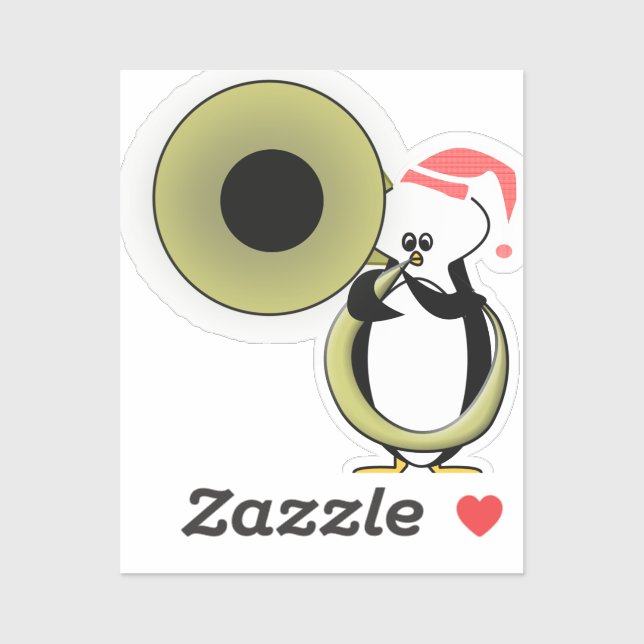 Baby Penguin with Tuba Sticker (Sheet)