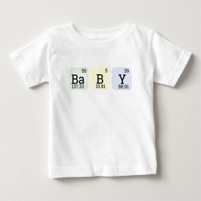 Baby Periodic Table Science Chemistry Teacher Blue T-Shirt (Front)