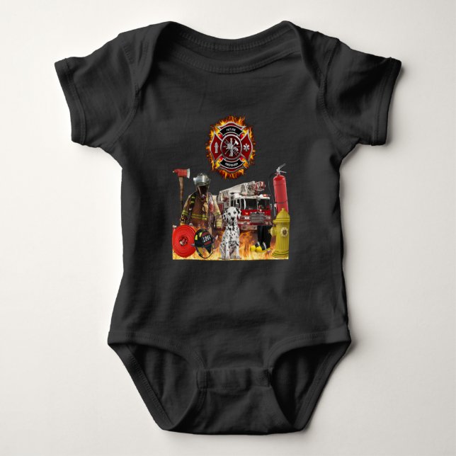 Baby Personalized Future Firefighter Baby Baby Bod Bodysuit (Front)