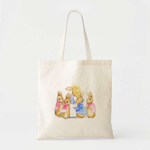 Official Beatrix Potter PETER RABBIT Blue Tote Shopping Bag Vintage Style 