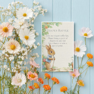 Baby Peter Rabbit Garden Diaper Raffle Enclosure Card
