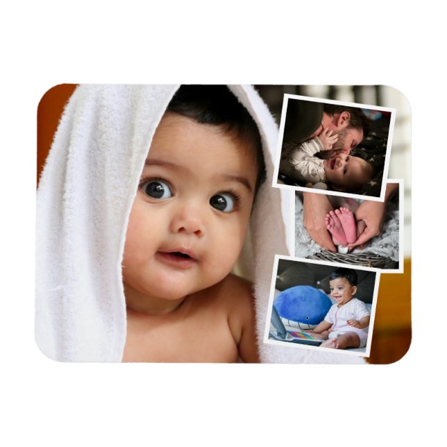 Baby Photo 4 Picture Montage Magnet (Horizontal)