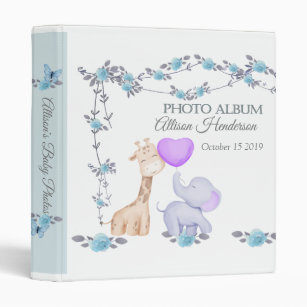 Baby Photo Album Elephant And Giraffe 3 Ring Binder