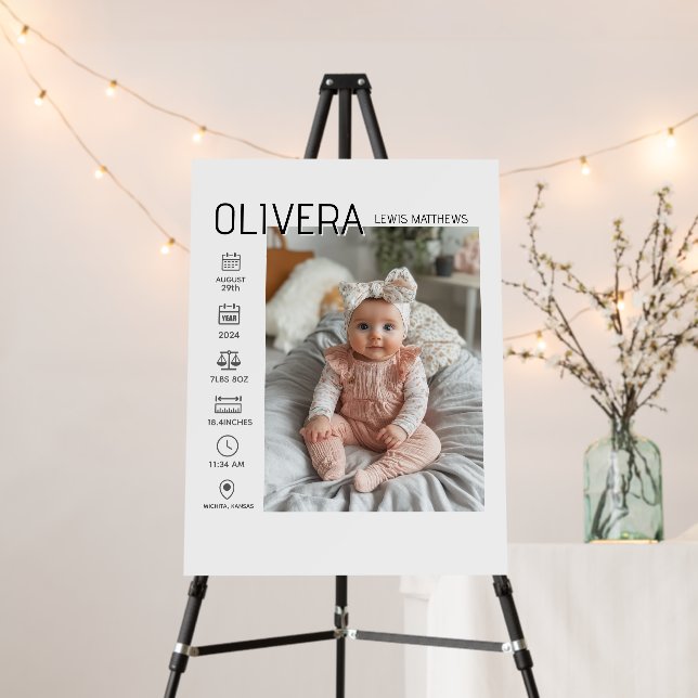 Baby Photo and stats Foam Board (In Situ (Stand))