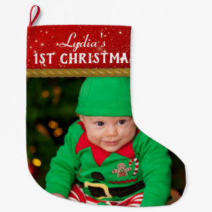 Baby Photo Baby’s First Christmas Large Christmas Stocking
