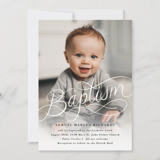 Baby Photo Baptism Invitation (Front)