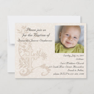 Baby Photo Baptism Invitation