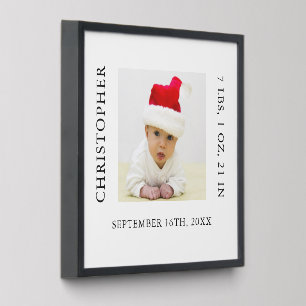 Baby Photo Birth Stats Christmas Peel And Stick Photo Tile