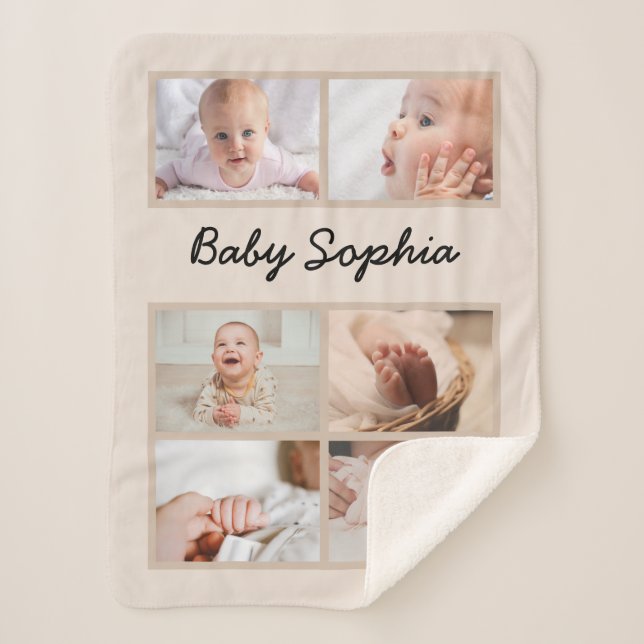 Baby Photo Blanket DIY Personalize w/ your photos (Front)