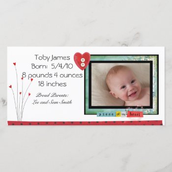 Baby Photo Card by customized_creations at Zazzle
