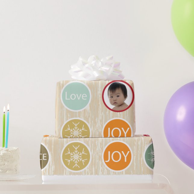 Baby Photo Christmas Holiday Merry Bright Wrapping Paper (Party Gifts)