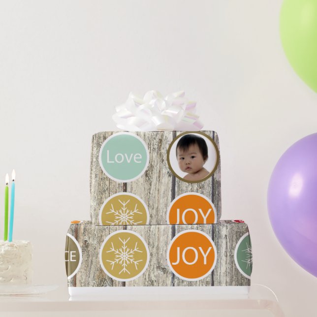 Baby Photo Christmas Holiday PEACE JOY Wrapping Paper (Party Gifts)